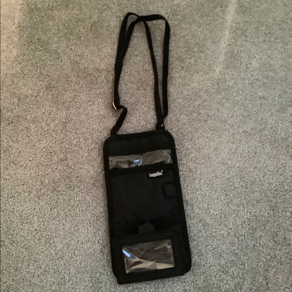 Black Baggalini Neck Wallet with Zippers - Picture 1 of 5